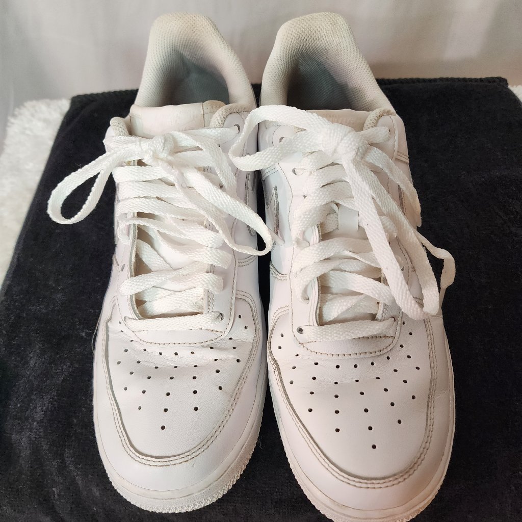 Nike Air Force 1 Low Men's White On White Size 8.5m Leather & Synthetic Uppers